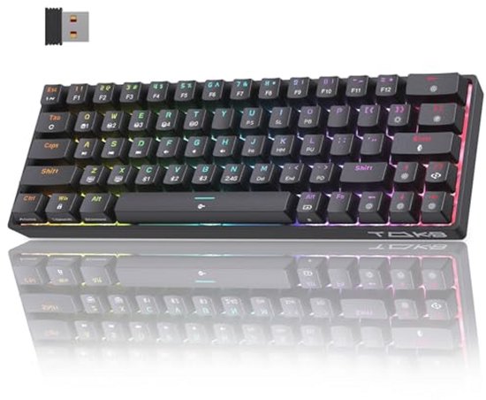 Draadloos Mechanisch Toetsenbord 60% - RGB, Bluetooth & Type-C Verbinding - Ergonomisch Design