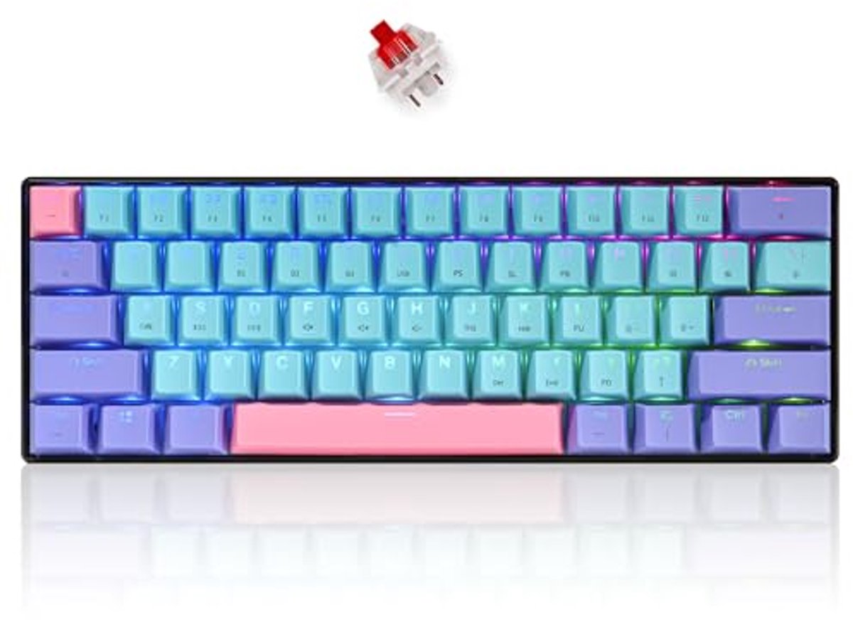 Compact 60% Mechanisch Gaming Toetsenbord met RGB Achtergrondverlichting - Bedraad en Bluetooth