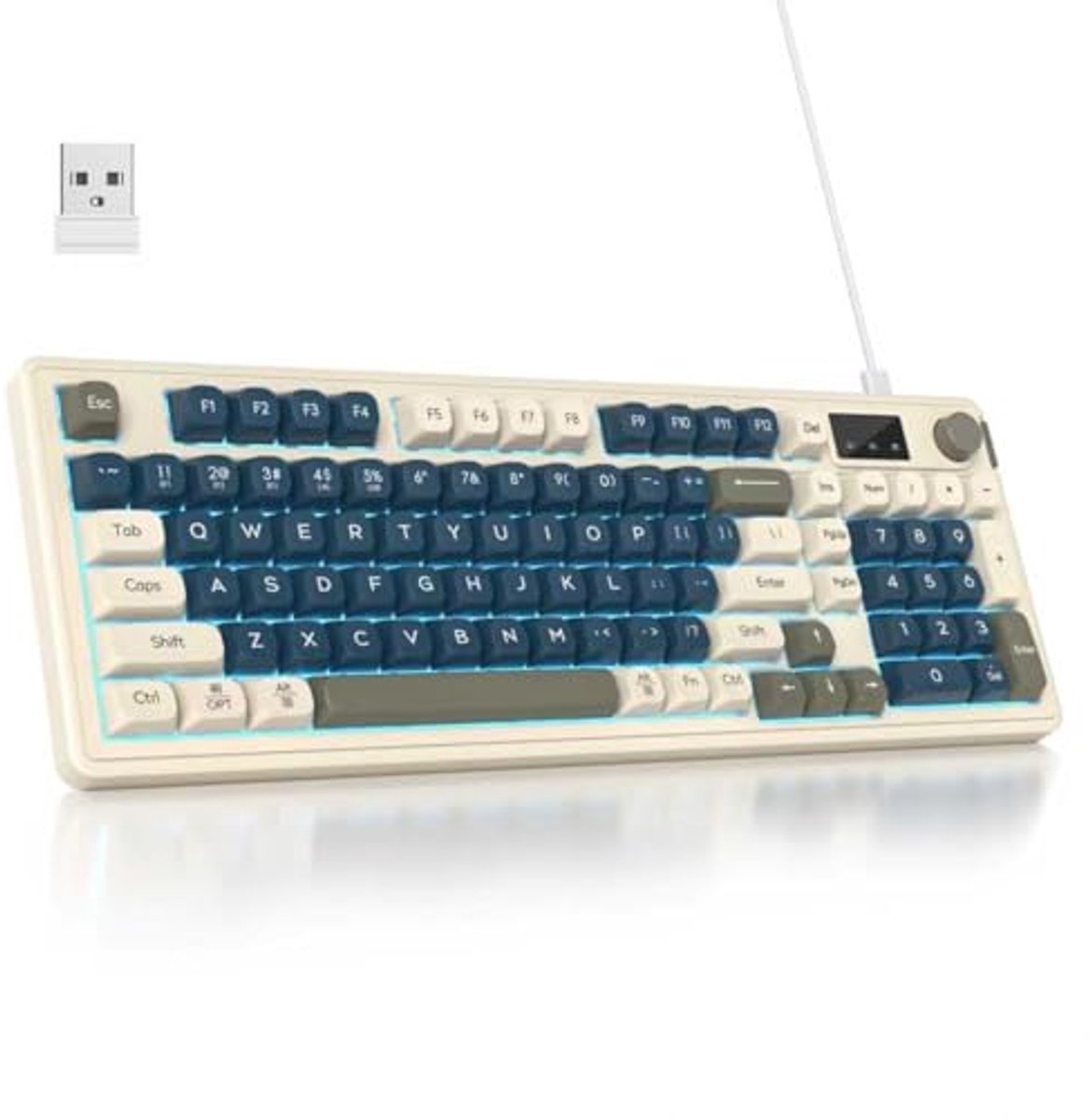 96% Draadloos Mechanisch Toetsenbord met RGB Verlichting en Multifunctionele Knop