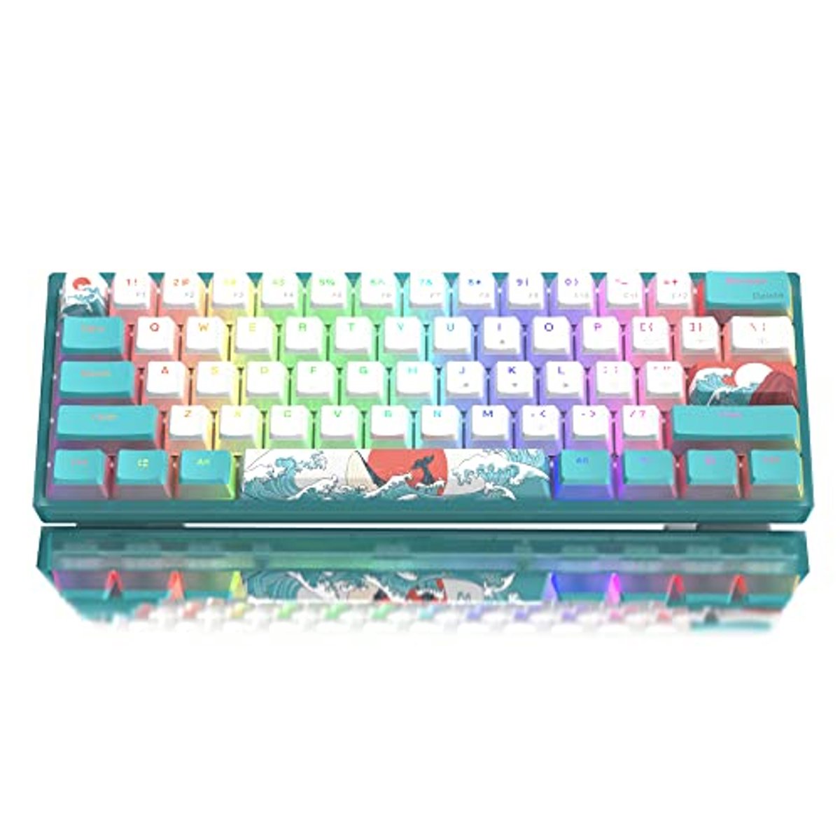 60% Mechanisch Toetsenbord met RGB Verlichting - Hot-Swappable, Blauw Zee-Thema voor Gaming