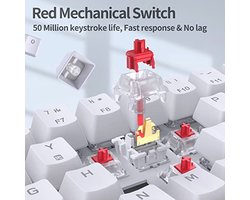 Ultra-compact 60% Gaming Toetsenbord met LED Achtergrondverlichting - 68 Toetsen Mechanisch