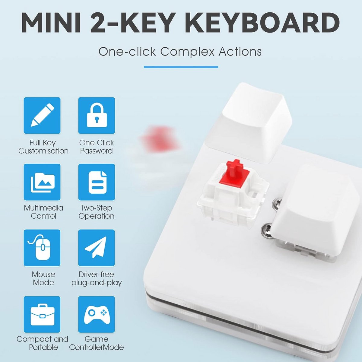 Mini Mechanisch Gaming Toetsenbord met Programmeerbare Macro's en Antislip Design