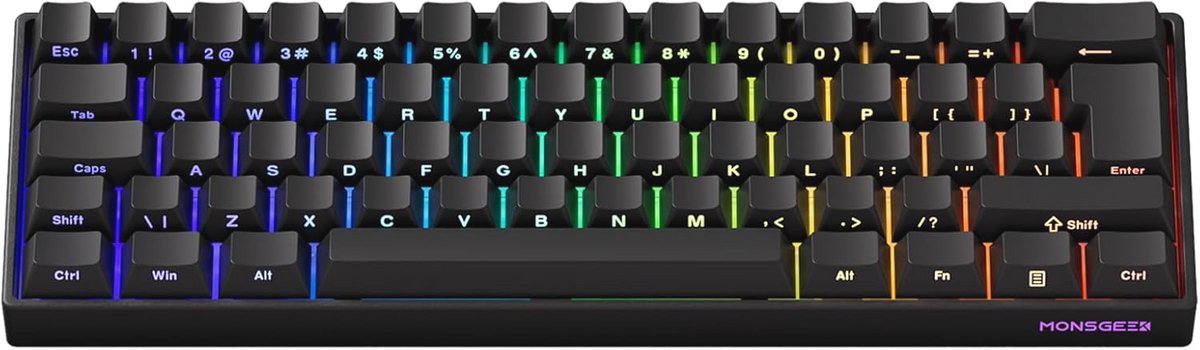 Compact Gamingtoetsenbord met Snelle Triggerfunctie en RGB-verlichting - 60% Lay-out