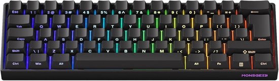 Compact Gamingtoetsenbord met Snelle Triggerfunctie en RGB-verlichting - 60% Lay-out