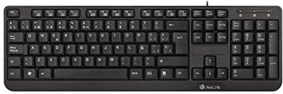 Zwart Membraantoetsenbord met 12 Multimedia Toetsen en 1,4m Kabel - QWERTY Spaans