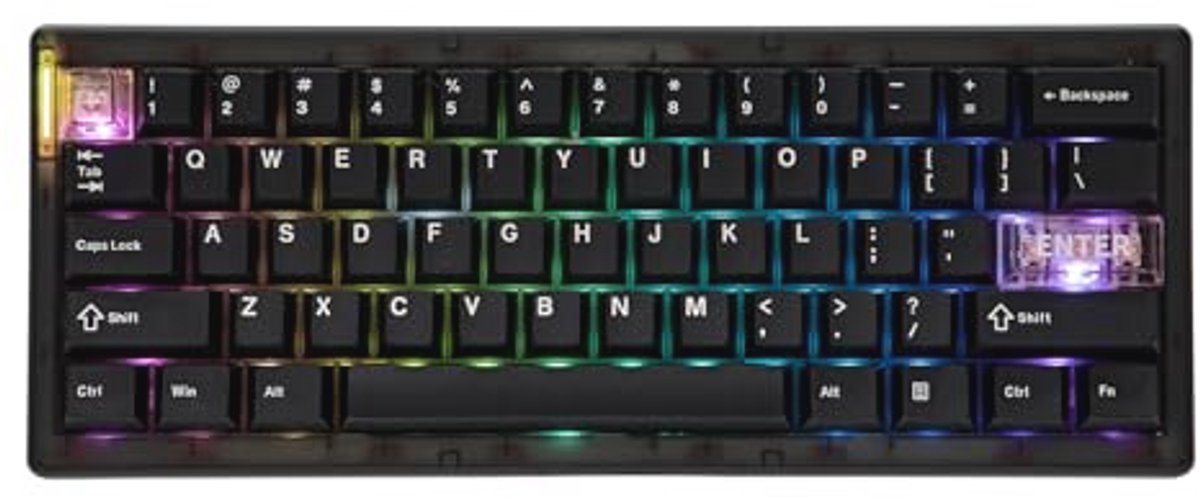 Draadloos 60% Mechanisch Gaming Toetsenbord met RGB Verlichting en VIA Programmeren