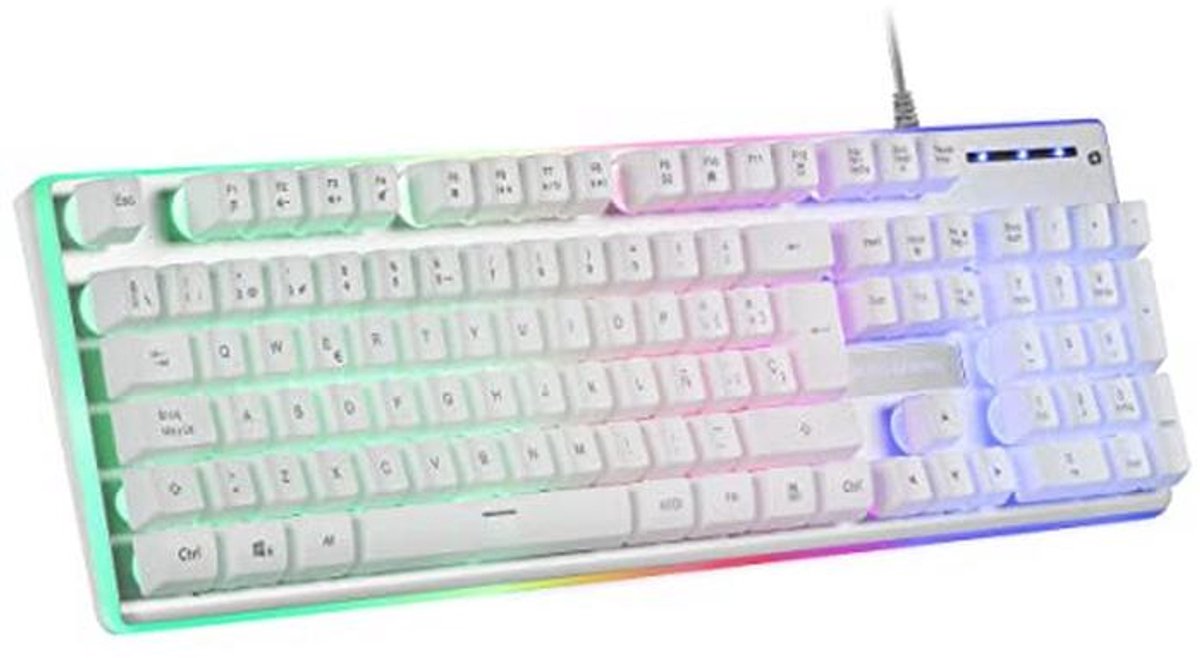 Gaming Toetsenbord Wit met H-Mech Technologie en FRGB Rainbow Verlichting