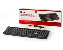 Italiaans USB toetsenbord 108 toetsen van gerecycled kunststof zwart