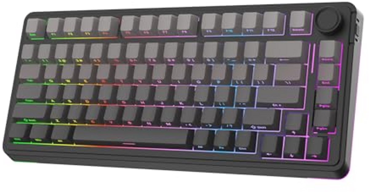 Draadloos 75% Gaming Toetsenbord met RGB Verlichting en Hot-Swappable Switches