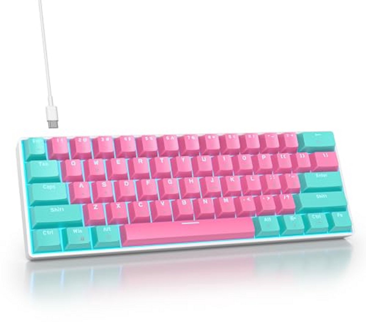 Compact Draagbaar 60% Mechanisch Gamingtoetsenbord met LED-achtergrondverlichting