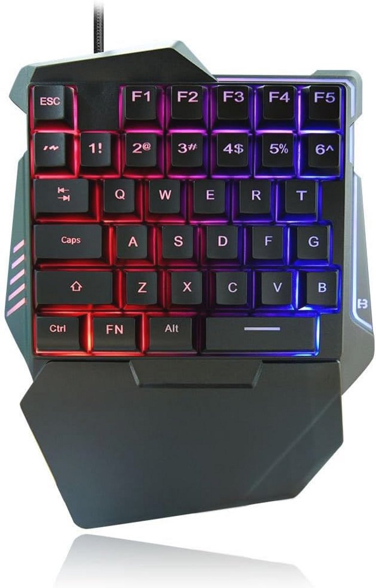 Ergonomisch Mini Gaming Toetsenbord - 35 Toetsen met RGB Achtergrondverlichting