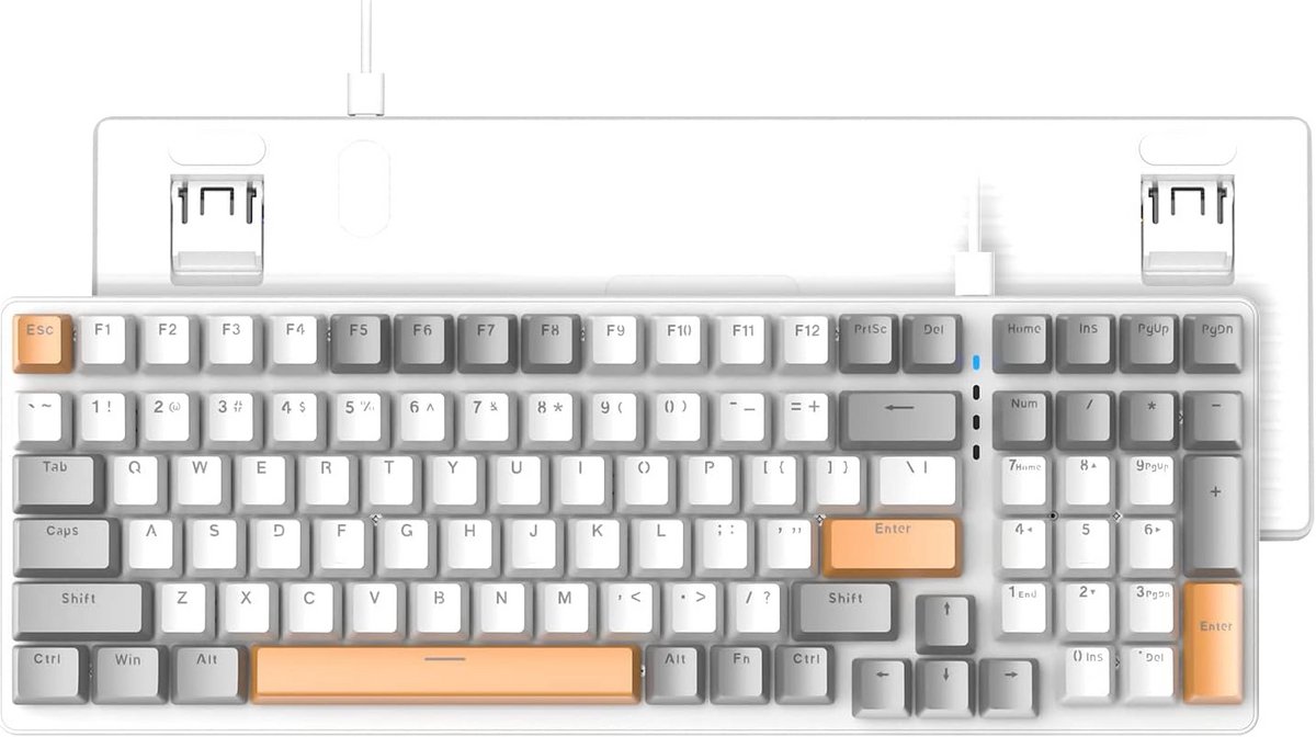 Compact 100% Mechanisch Gamingtoetsenbord met LED Achtergrondverlichting en Waterdichte Functies