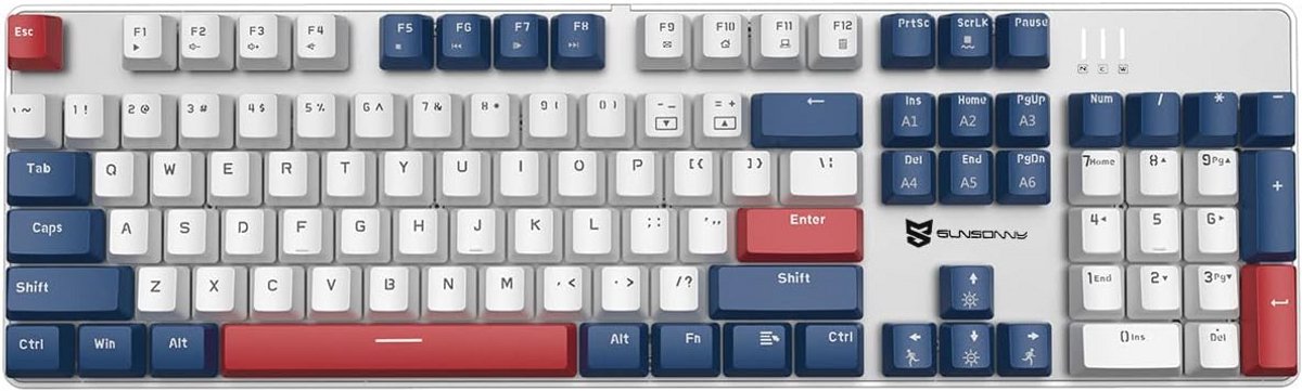 Mechanisch Gaming Toetsenbord Bedraad met LED Verlichting - 104 Toetsen US Layout