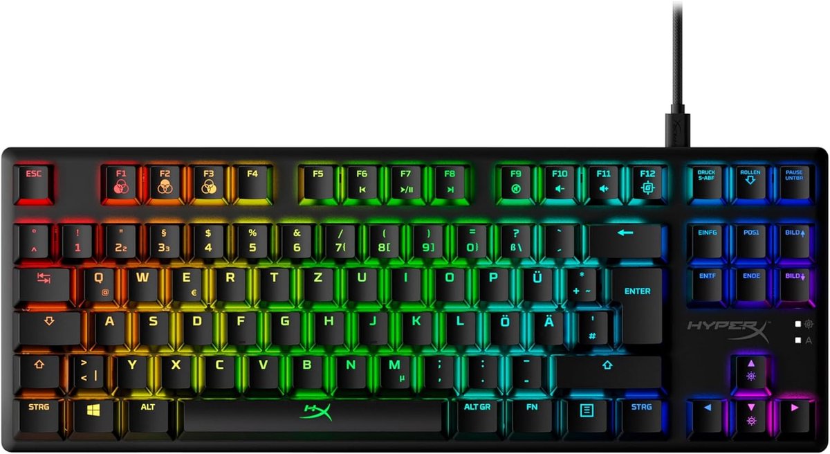 RGB Gaming Mechanisch Toetsenbord - Tenkeyless, HyperX Red schakelaars