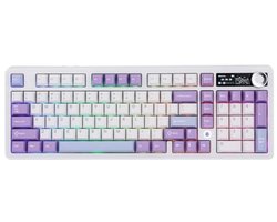 Draadloos Gaming Toetsenbord met TFT Scherm en RGB Verlichting - 96% Compact Design