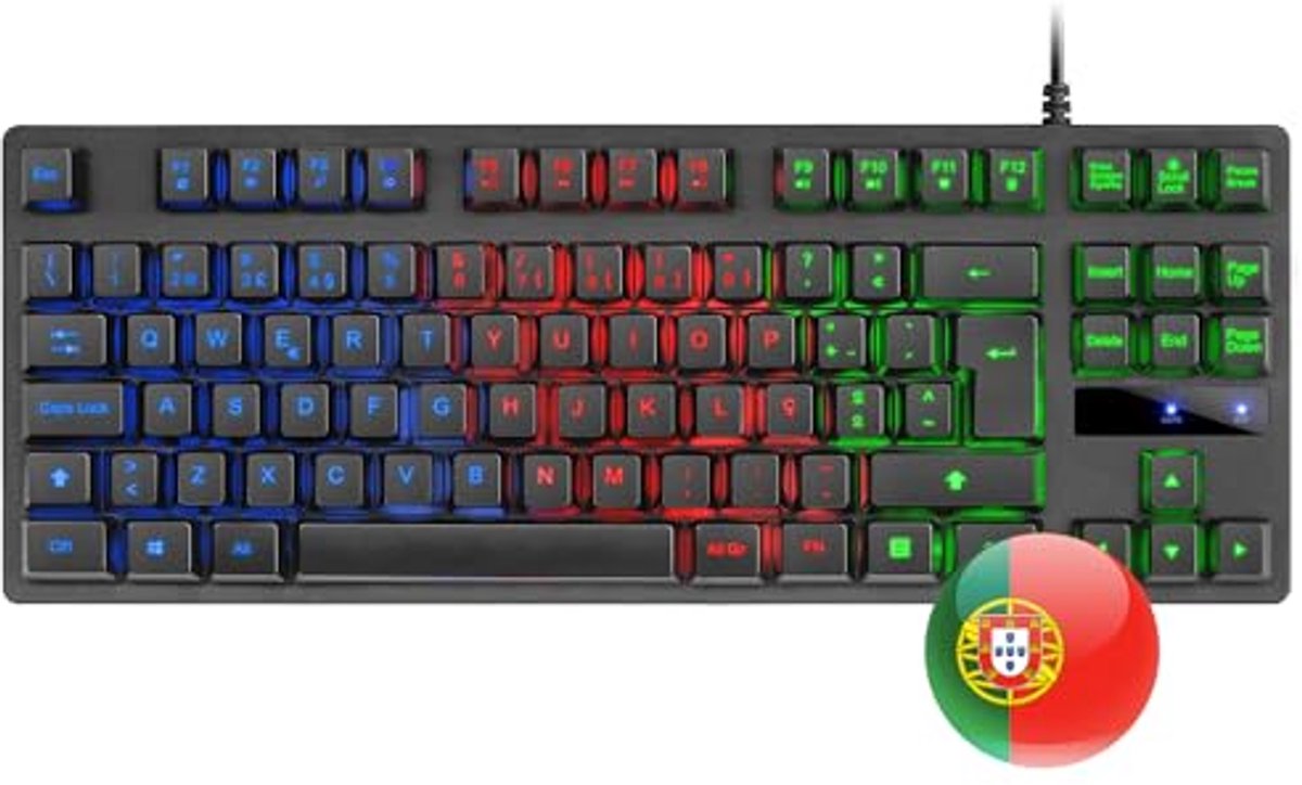 Compact Gaming Toetsenbord Met Rainbow Verlichting en Antighosting