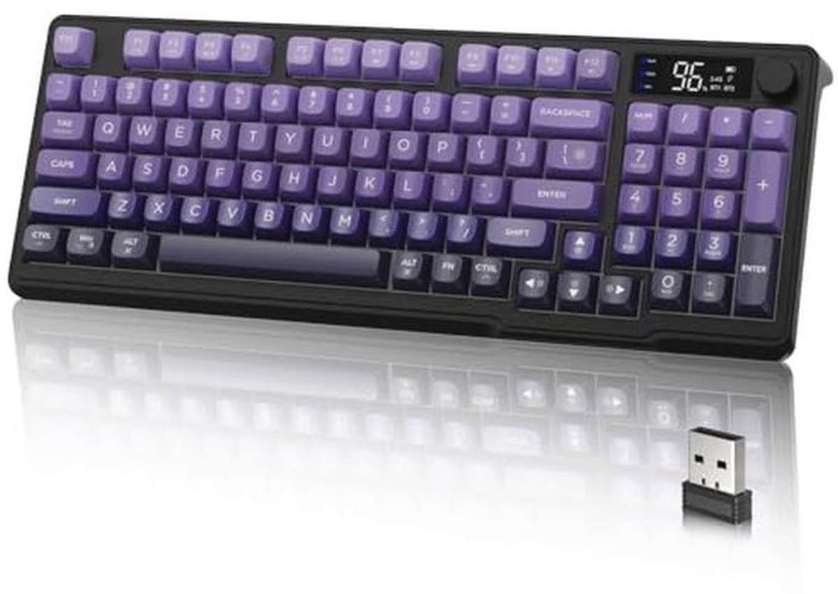 Draadloos Gaming Toetsenbord met 2.4G en BT5.0 - Compact Design met Rainbow Backlit