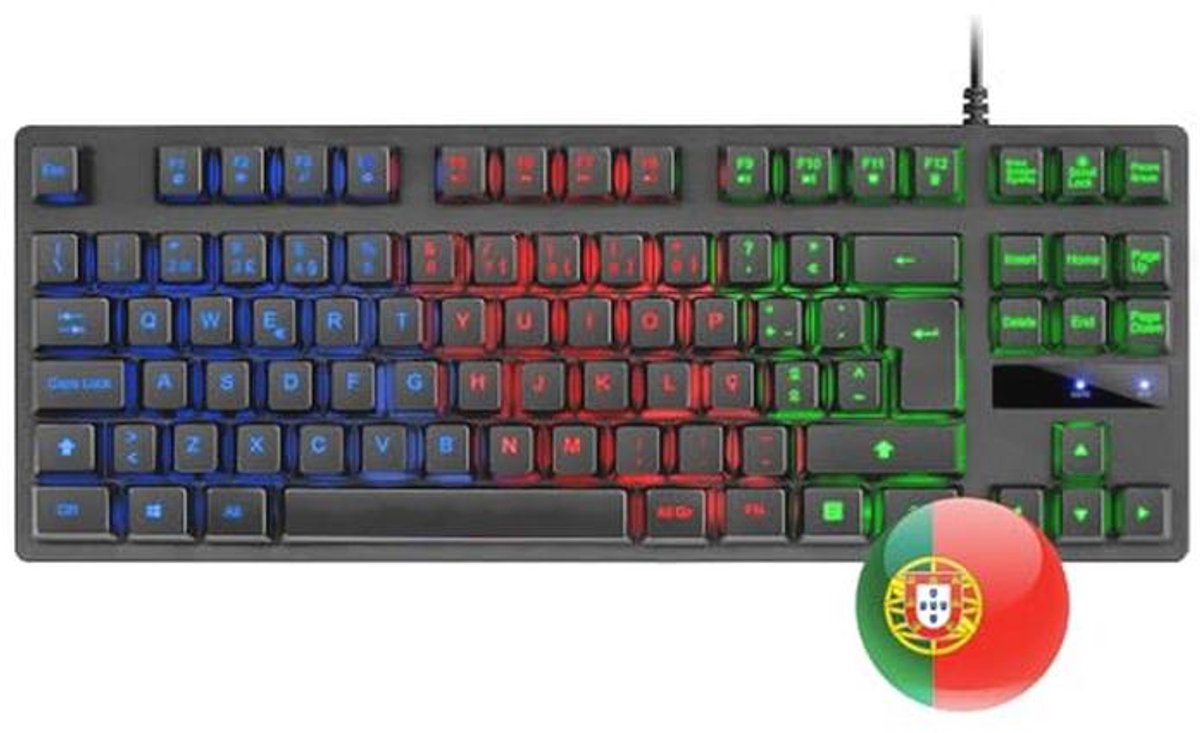 Compact Gaming Toetsenbord Met Rainbow Verlichting en Antighosting