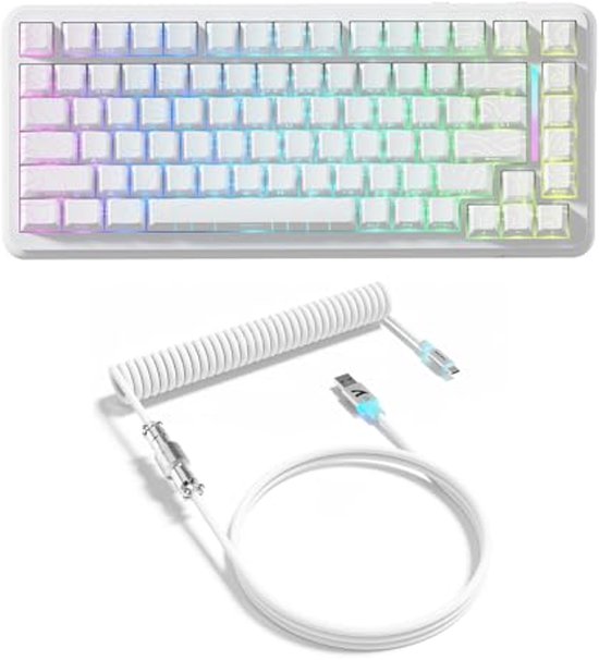 Draadloos 75% Gaming Toetsenbord met Magnetische Schakelaars en RGB Achtergrondverlichting