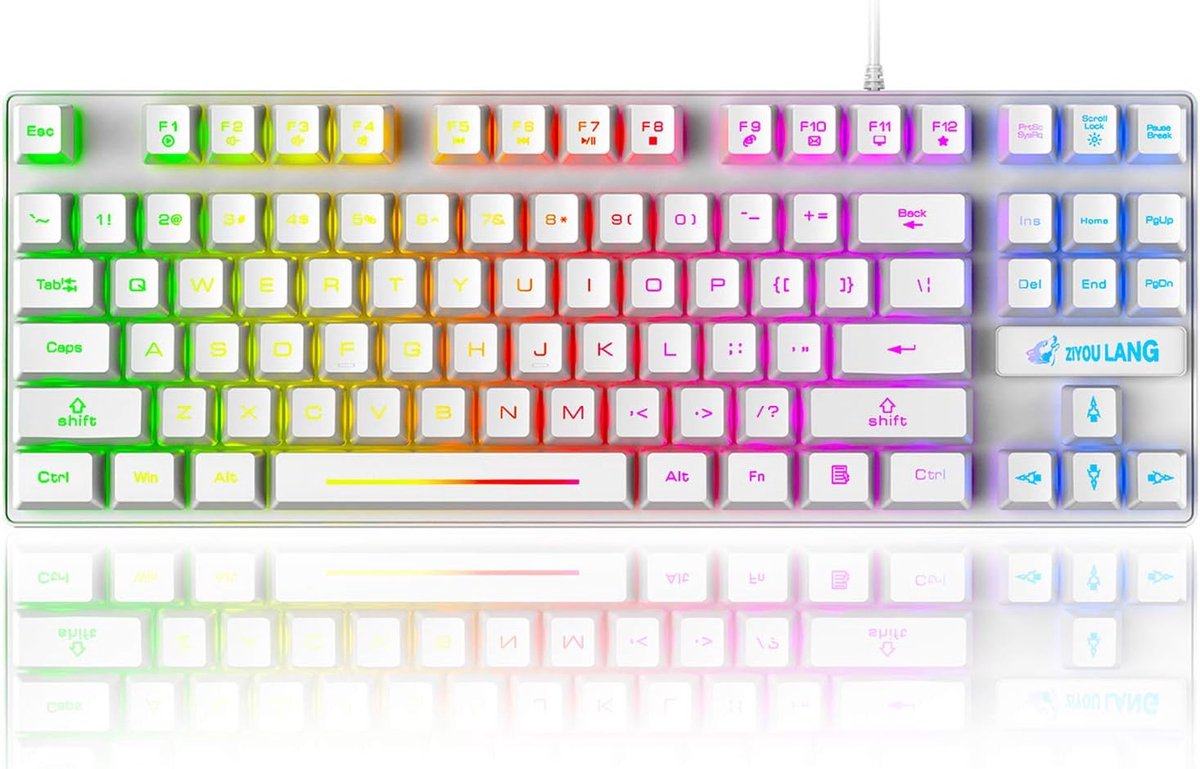 Gaming Toetsenbord met 87 Toetsen en RGB LED Verlichting - Waterdicht en Ergonomisch