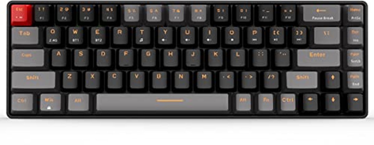 Draadloos Mechanisch Gaming Toetsenbord Mini (60%) met Bruine Switches