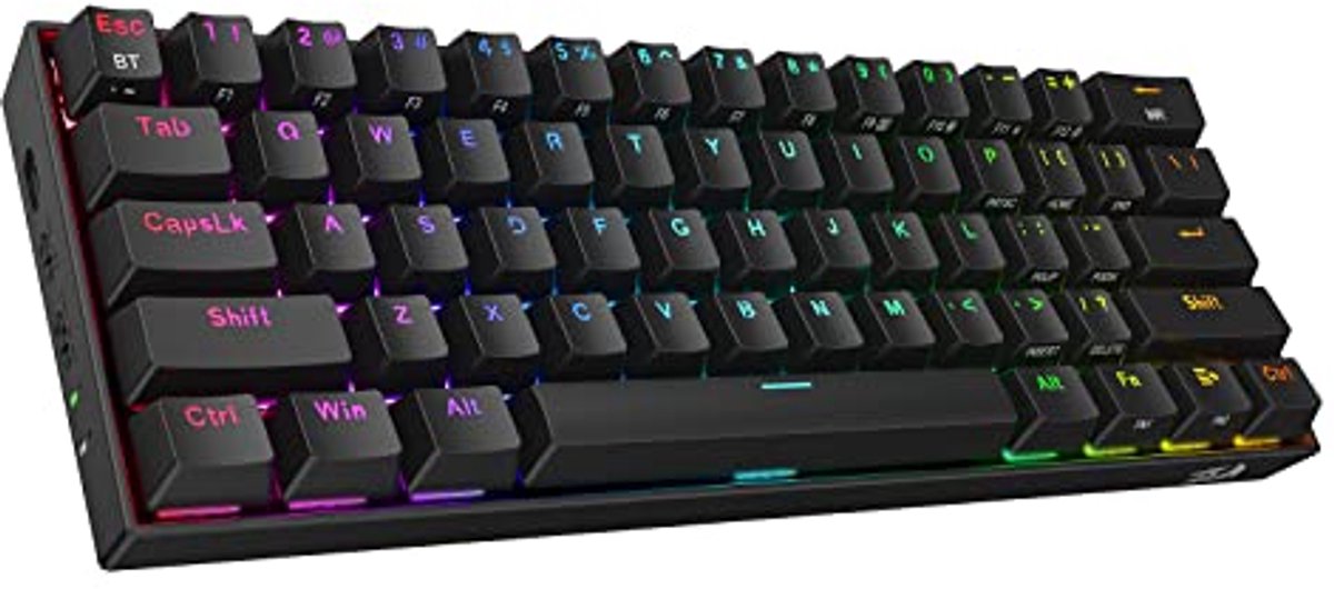 Bluetooth Mechanisch Toetsenbord 60% - Hot Swappable RGB met Clicky Blauwe Schakelaar