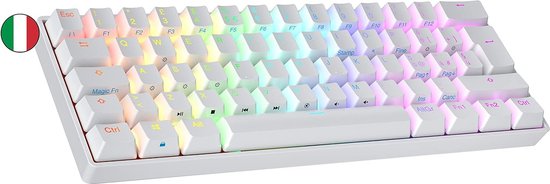 60% Hot Interchangeable Mechanical Gaming Keyboard - 62 Keys RGB Backlit - QWERTY ISO IT Layout