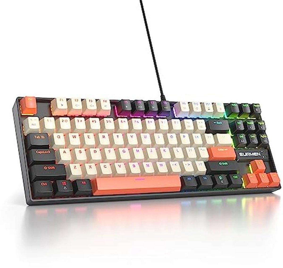 Compact Mechanisch Gaming Toetsenbord met RGB Achtergrondverlichting