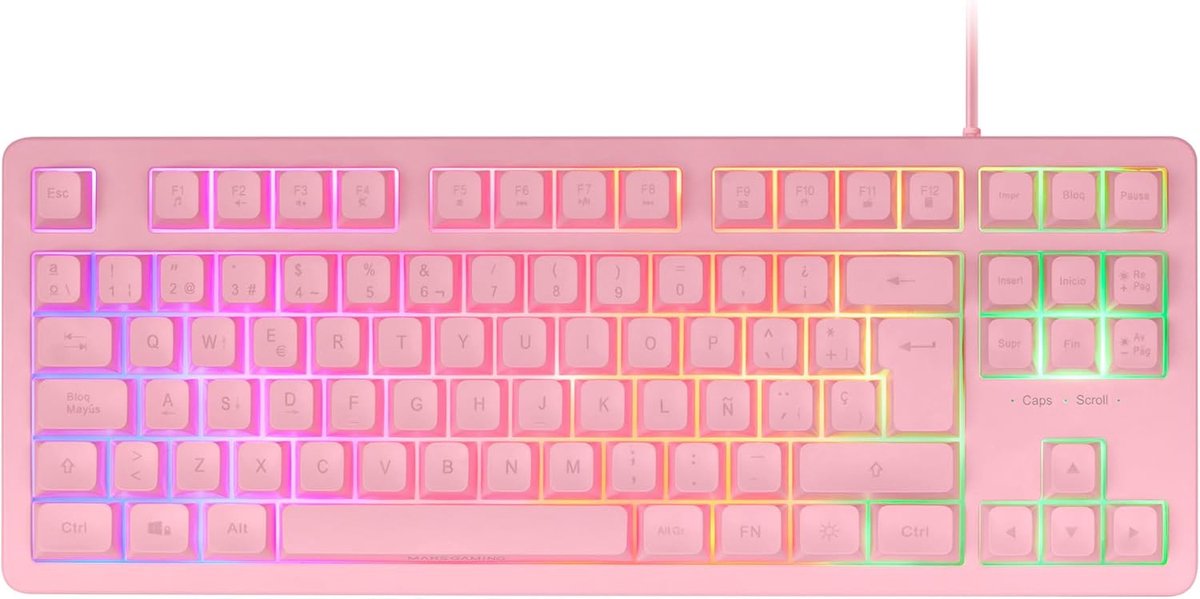 Compacte TKL Gaming Toetsenbord met Hybride H-Mech Technologie en Rainbow Verlichting