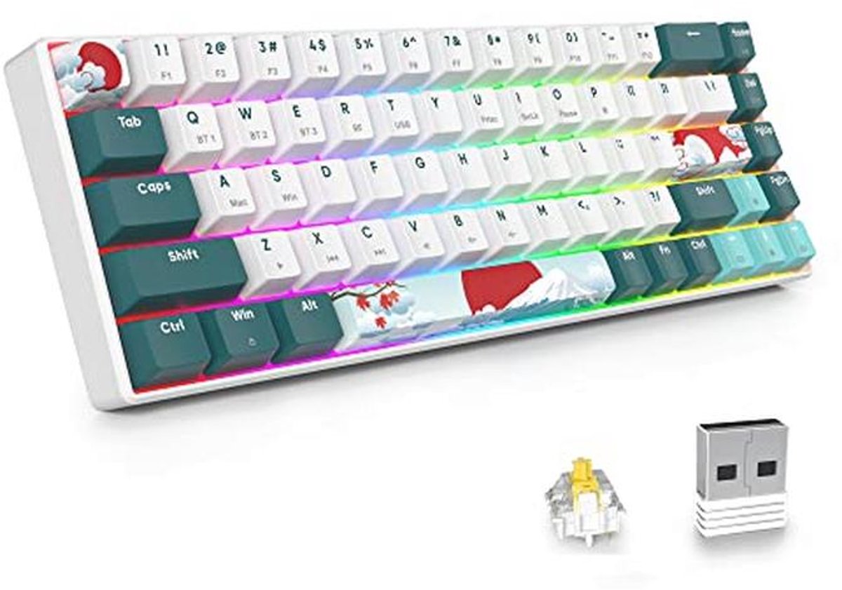 Mechanisch 65% Toetsenbord met RGB Achtergrondverlichting - Bluetooth & Bedraad