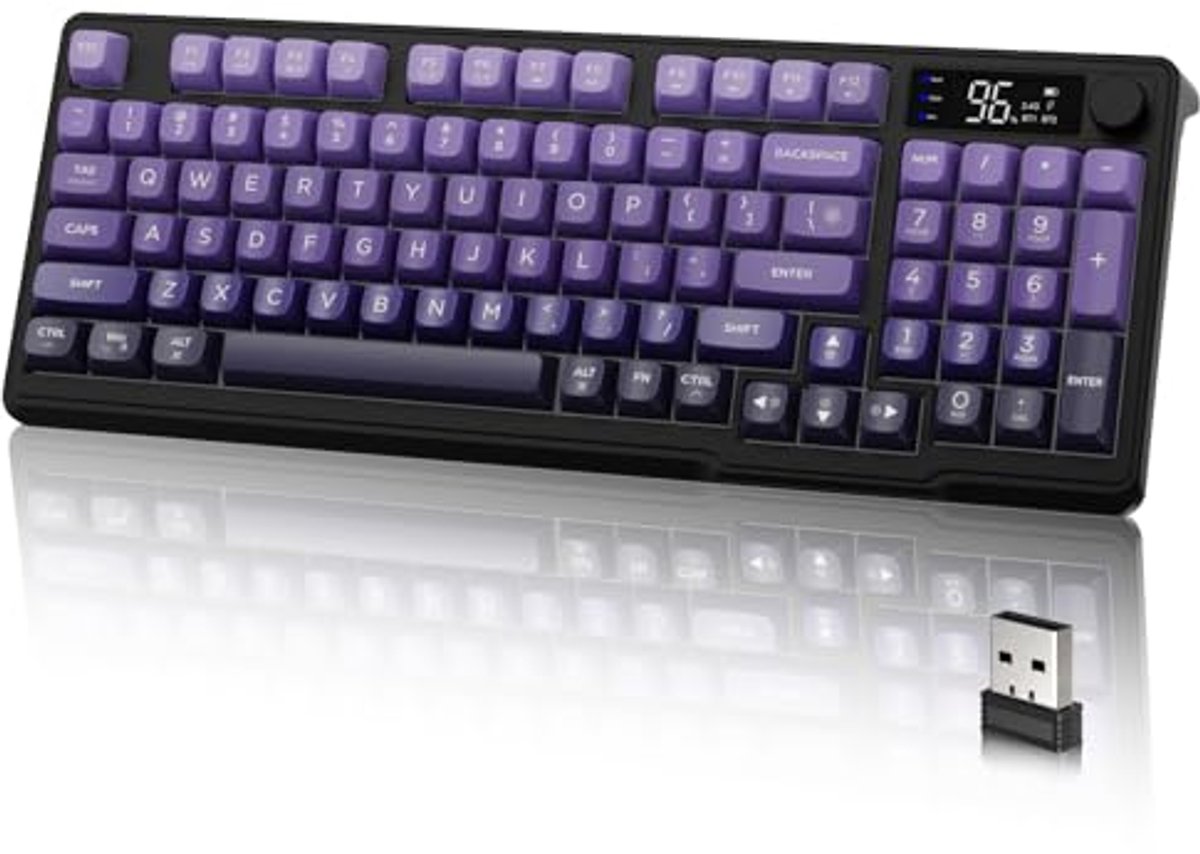 Draadloos Gaming Toetsenbord met 2.4G en BT5.0 - Compact Design met Rainbow Backlit