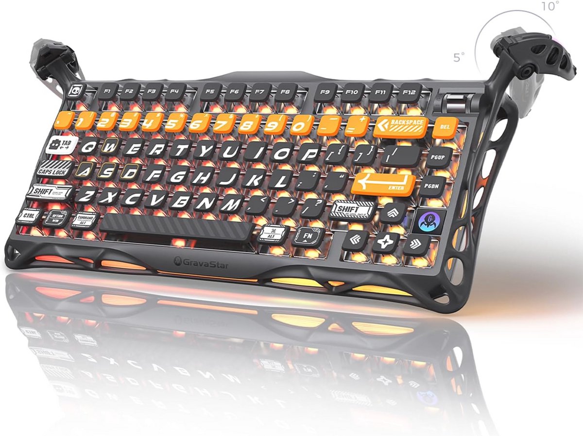 Gaming toetsenbord Draadloos Aluminium 75% Lay-out Mechanisch met RGB Verlichting en Duurzaam Design