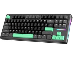 Bluetooth 5.0 Gaming Toetsenbord 87 Toetsen Hot Swappable Ergonomisch RGB Draadloos en Bedraad