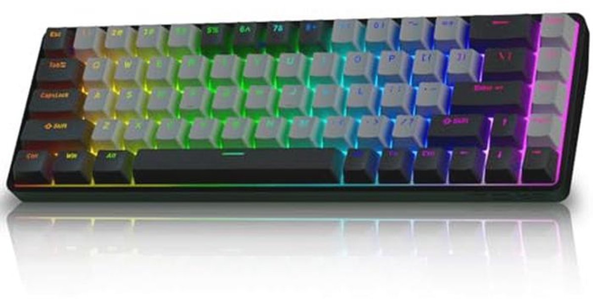 Draadloos mechanisch gamingtoetsenbord met RGB-verlichting en tri-mode connectiviteit