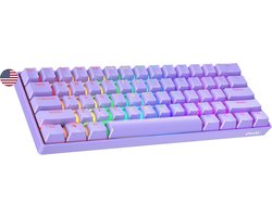 Hotswap Mechanisch Gaming Toetsenbord 60% met RGB Backlight en Verwijderbare Kabel
