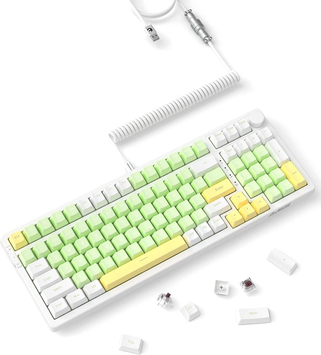 Mechanisch Gamingtoetsenbord met 96% Hot-Swap, 2,4 G/BT5.1/Wired Modus, Witte Achtergrondverlichting