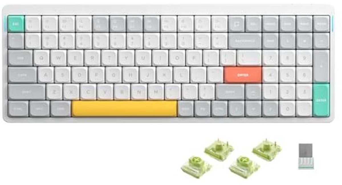 Mechanisch Toetsenbord 96% Low Profile Draadloos - Bluetooth 5.1 en Bekabelde Verbinding