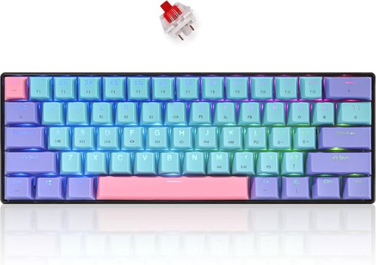 Compact 60% Mechanisch Gaming Toetsenbord met RGB Achtergrondverlichting - Bedraad en Bluetooth