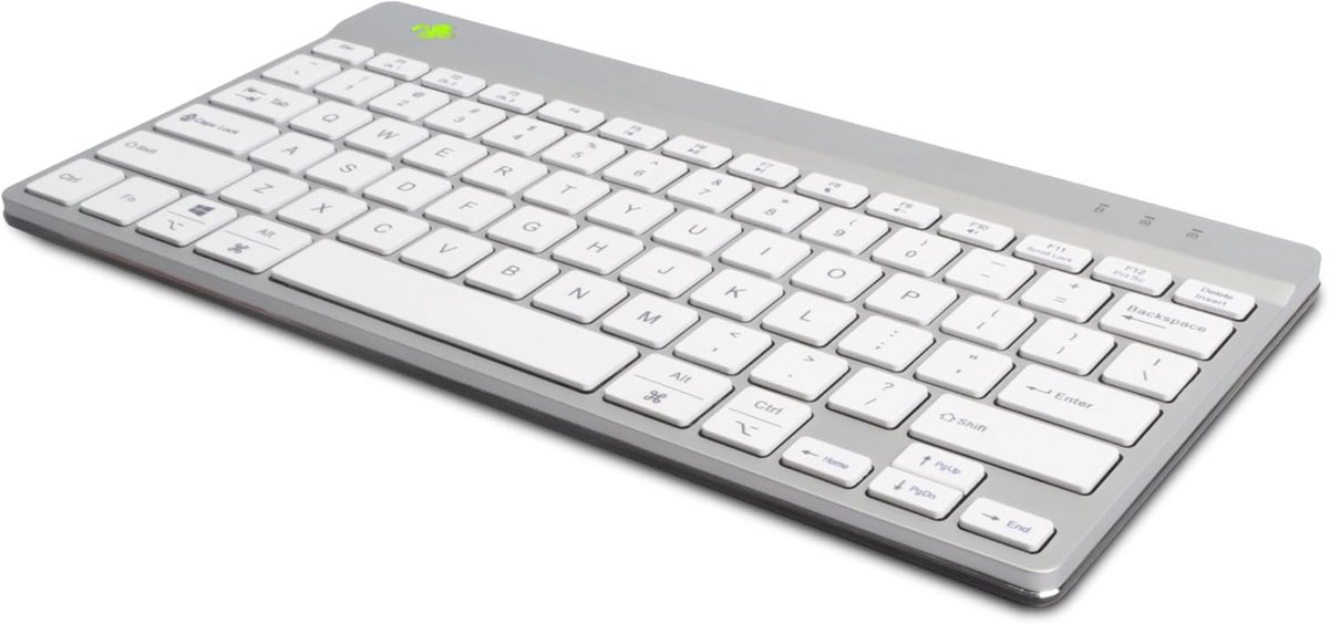 Ergonomisch Compact Bluetooth Toetsenbord QWERTY Wit - Met Pauze-indicator