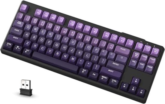 Draadloos Gaming Toetsenbord RGB 87 Toetsen TKL met Mechanische Voel en Dual Mode