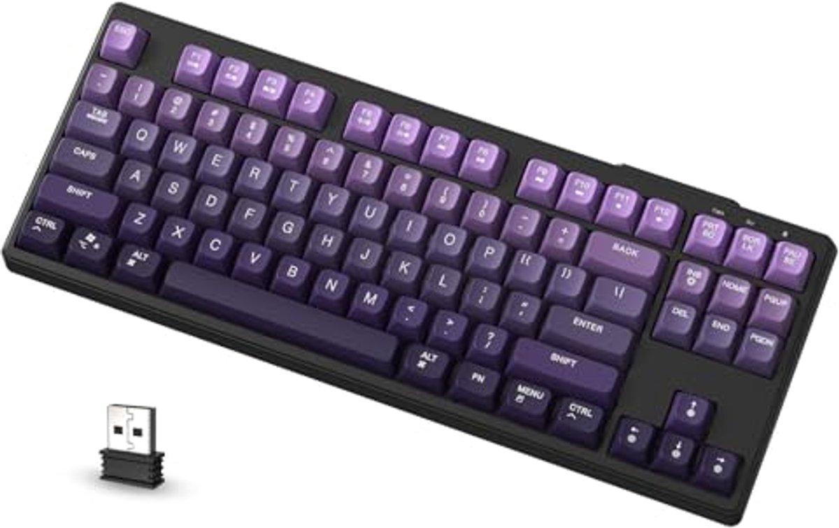 Draadloos Gaming Toetsenbord RGB 87 Toetsen TKL met Mechanische Voel en Dual Mode