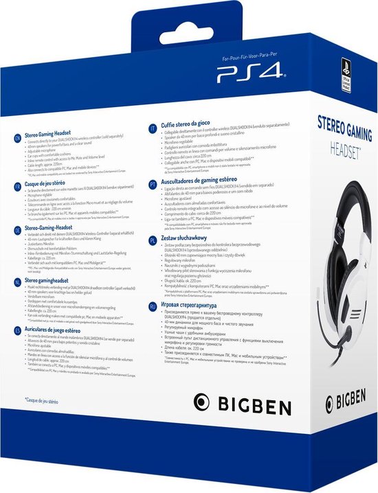 Official Licensed PS4 & PS5 V3 Stereo Gaming Headset - Wit