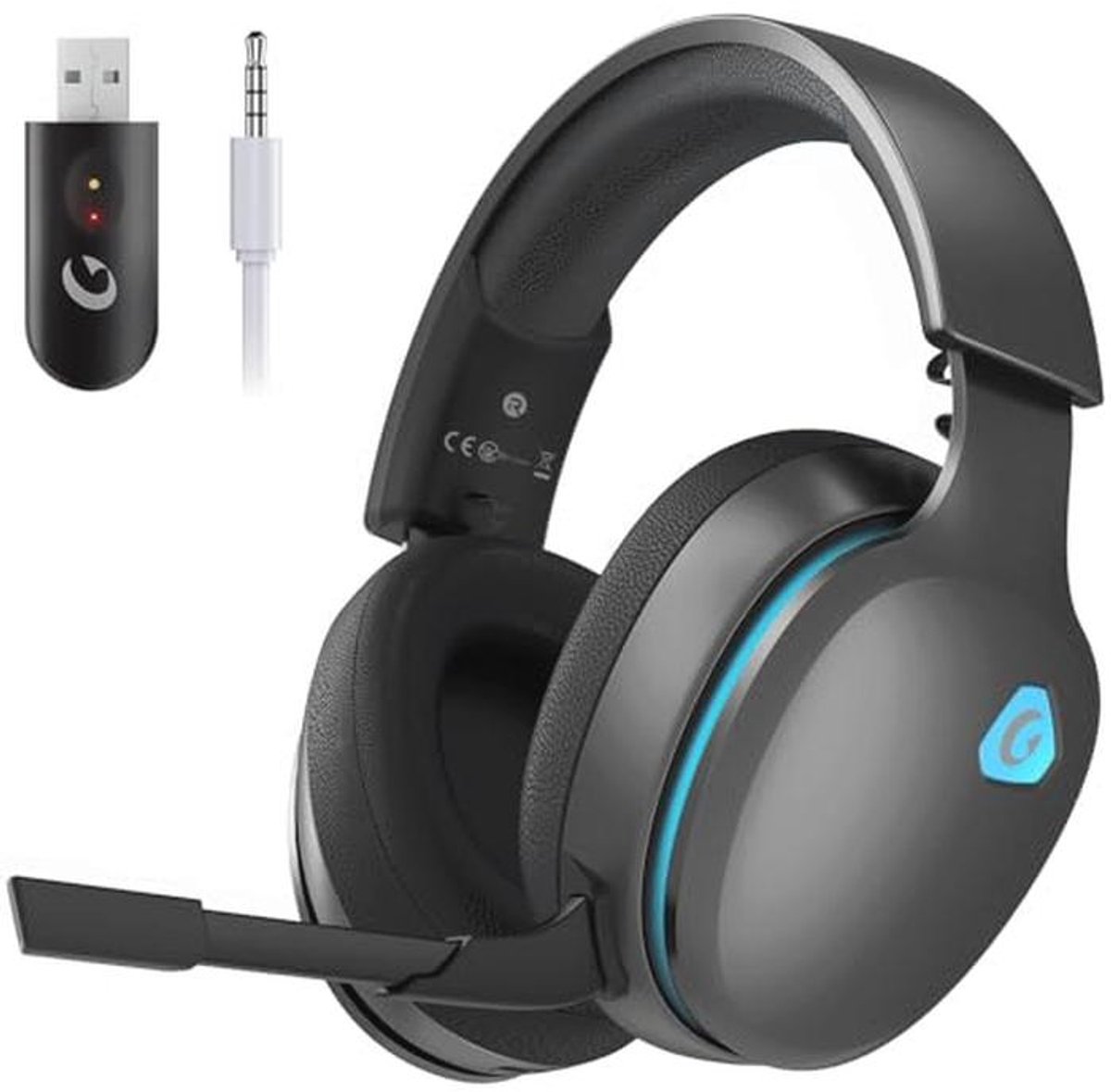 Draadloze Gaming Headset voor PC, PS5, Mac en Switch met 7.1 Surround Sound en Bluetooth 5.3