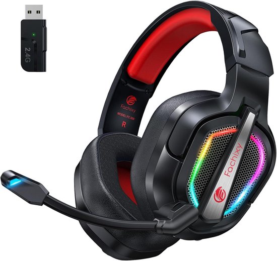 Draadloze Gaming Headset met Microfoon voor PC, PS5 en PS4 Snelkoppeling