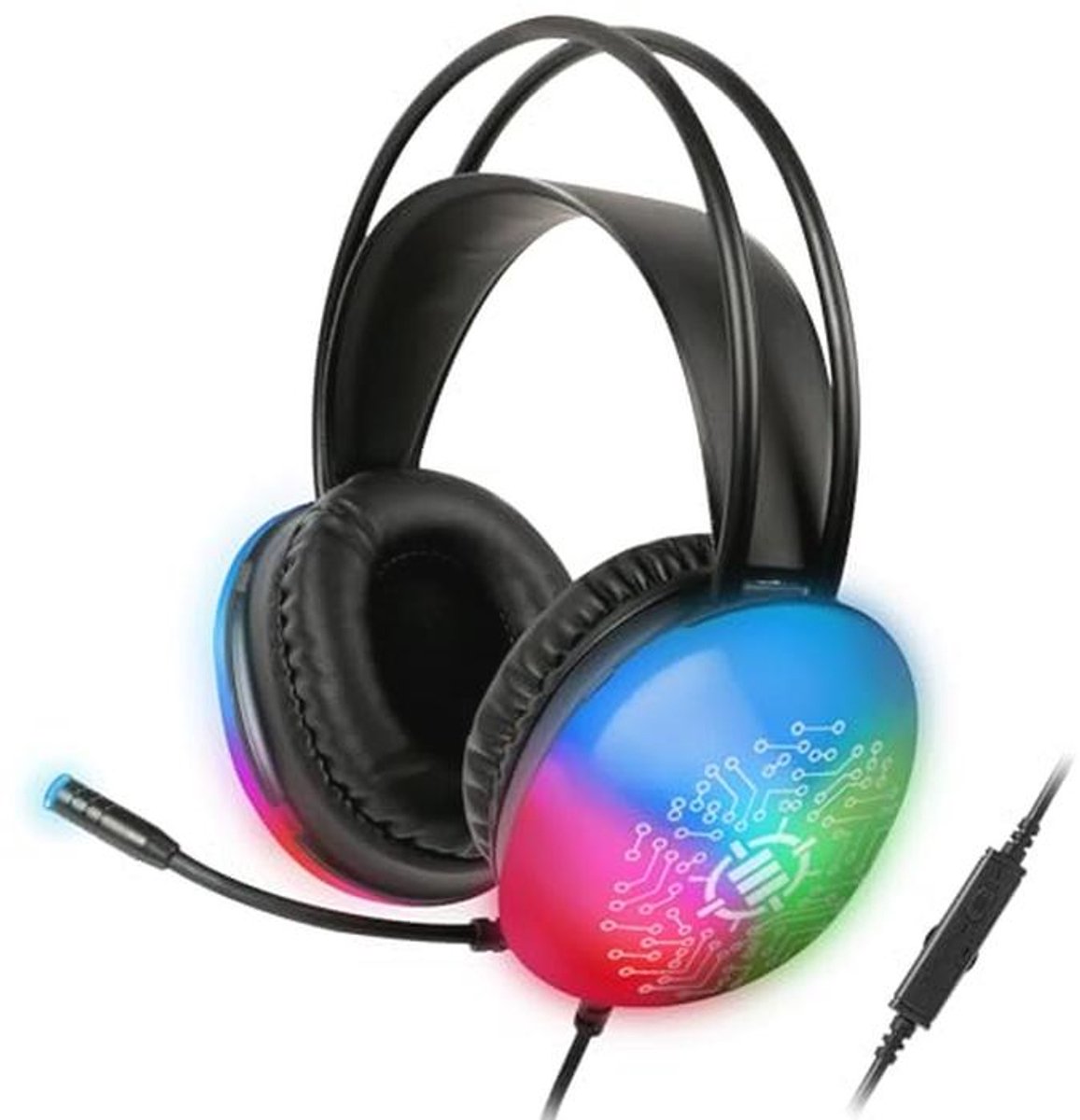 USB Stereo Gaming Headset met Kleurrijke LED's - Over-ear Hoofdtelefoon voor PC
