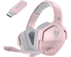 Draadloze Gaming Headset met Microfoon voor PS5, PS4 en PC - 100 uur Batterijduur - Roze