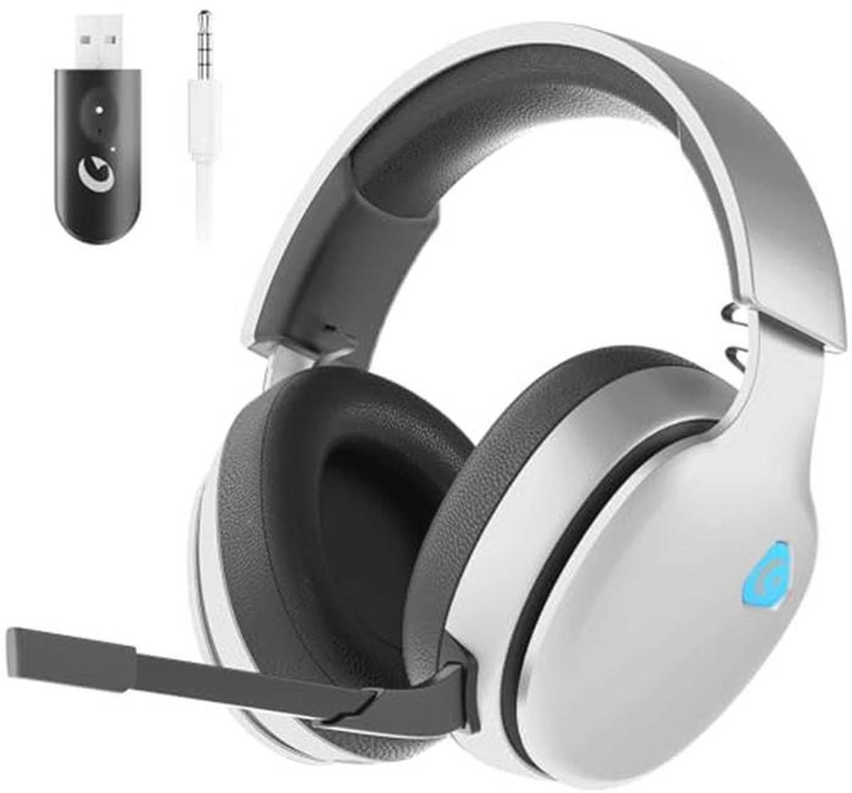 Draadloze Gaming Headset met Microfoon voor PS5, PC en Switch - 40U Batterijduur en RGB-verlichting