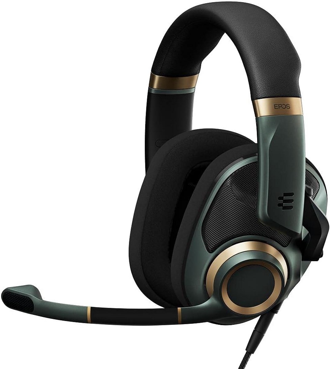 Open Gaming Headset Met Afneembare Microfoon - Zwart, Goud, Groen