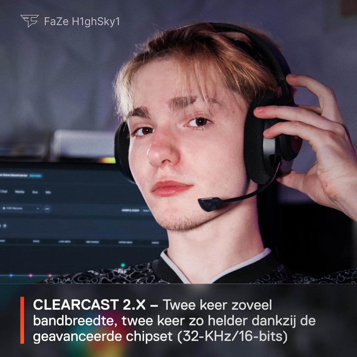 Draadloze Gamingheadset met 60U accu, 100+ Audio Presets en Geavanceerde Microfoon