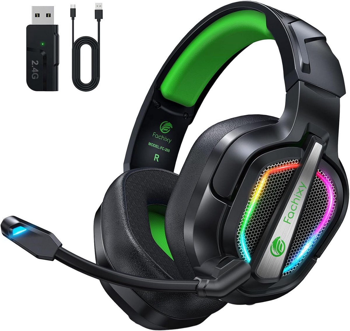 Draadloze Gaming Headset met Microfoon voor PS5, PS4 en PC - Lage Latentie & Noise Cancelling